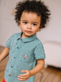 Camisa con estampado vichy verde y blanco para bebé niño CATARCEL / 22E1BGM1CHMG627