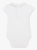 Body de color crudo con cuello avolantado y bordado de flores para bebé niña CANORA / 22E1BFK1BOD001