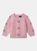 Jersey de espiga rosa claro con flores LANINA / 24H1BFQ1PULD329
