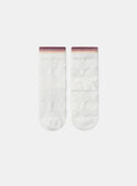 Calcetines jacquard de flores color crudo liso MACHOZETTE / 25E4PF71SOQ001
