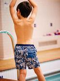 Bañador azul con estampado de hojas para niño CYSHORTAGE / 22E4PGO6MAI622