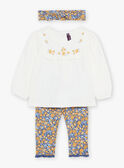 Camisa crudo con leggings y cinta para el pelo azul marino con flores 23E1BF81ENS001