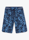 Bermudas de color azul marino con estampado de hojas para niño 22E3PGT3BER070