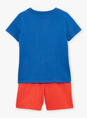 Conjunto de 2 prendas de color azul y rojo fresa de algodón KUEPLAGE 2 / 24E3PGH1ENSC226