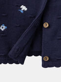 Cárdigan de color azul marino texturizado con flores bordadas LACORRINE / 24H1BFJ2CAR070