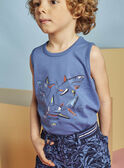 Camiseta de tirantes azul con estampado de fantasía y tiburones para niño CYDEBAGE1 / 22E3PGT1DEBC240