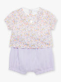 Body, cubrepañal y cinta para el pelo lila con estampado de flores FORINE / 23E0CFT2ENSH700