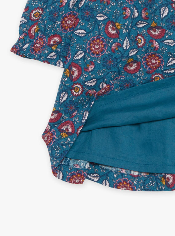 Vestido azul pato con estampado floral DAMAURINE / 22H1BFU1ROB714