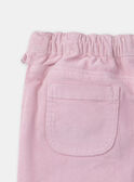 Pantalones de terciopelo rosa LADOSETTE / 24H2PFQ1PAND329