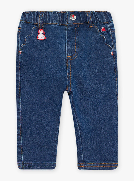 Vaquero con estampado bordado para bebé niña CAFIBY / 22E1BF81JEAP269
